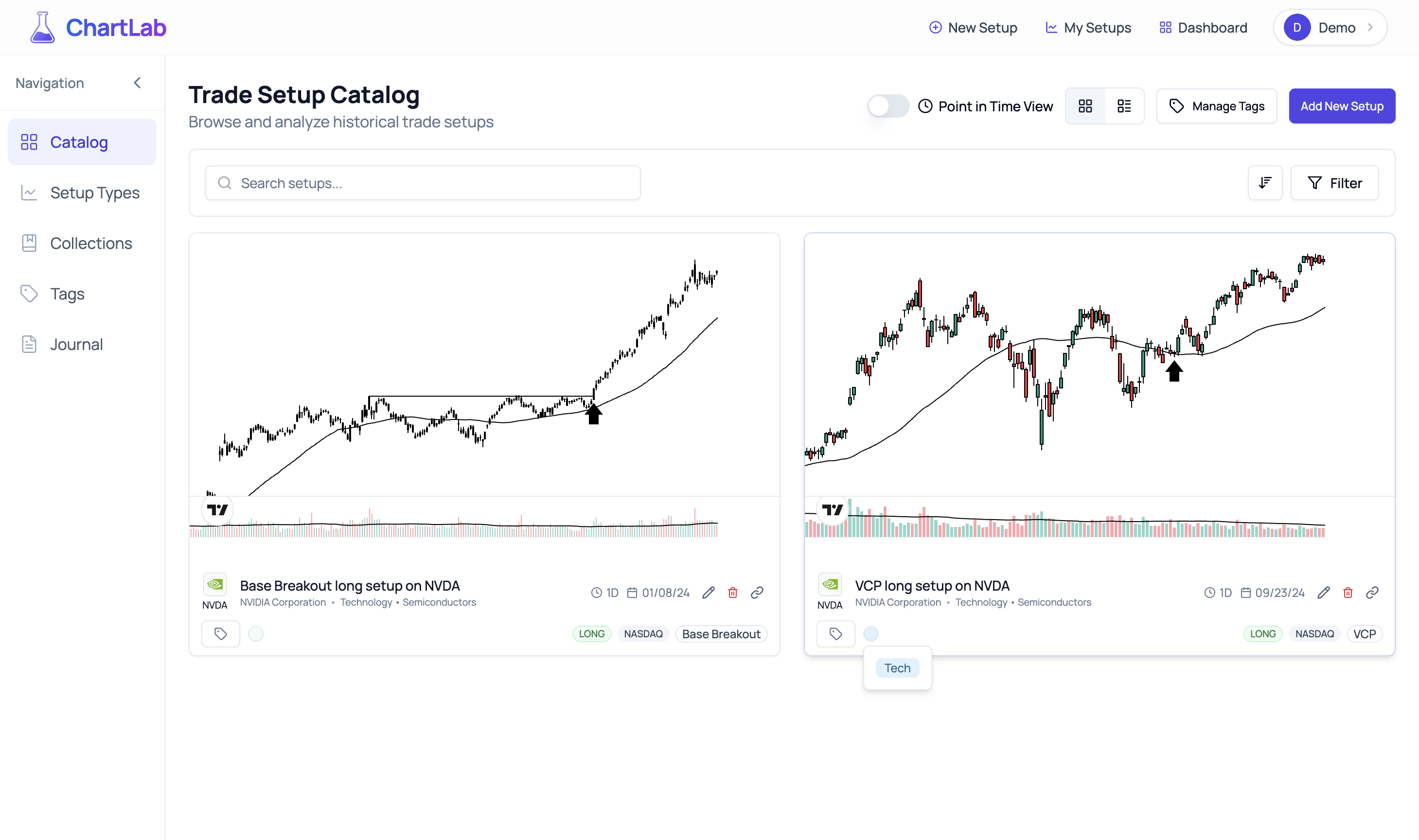 Setups with Tags - Visual Cues and Enhanced Filtering