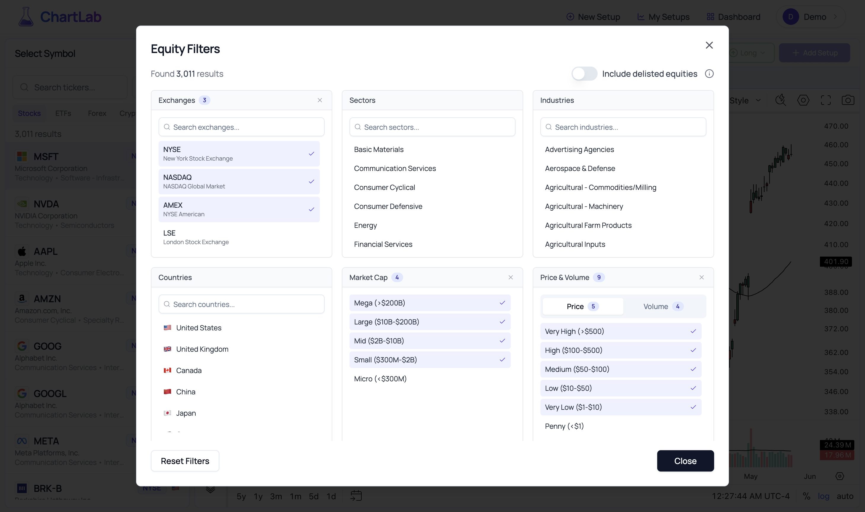Advanced Equity Filters - Precision symbol discovery